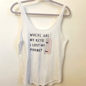 Abercrombie tank, graphic t-shirt Lady Gaga-“Just Dance” lyrics tank, loose fit